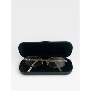 Genevie Boutique Modern Aubrey Brown Oval Eyeglasses Braided 51-18-135 Frames